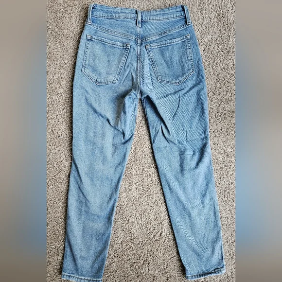 Old Navy High Rise "Distressed" Blue Jeans, Size 0 - Picture 2 of 3